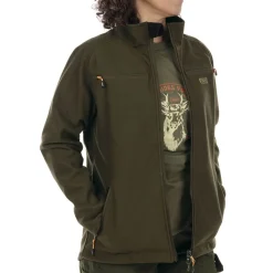 Hart Damen Wende-Softshelljacke Tulsa-S (Dark Olive/HV-Camo)