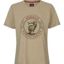 Härkila Damen T-Shirt Stag Badge (Sand)