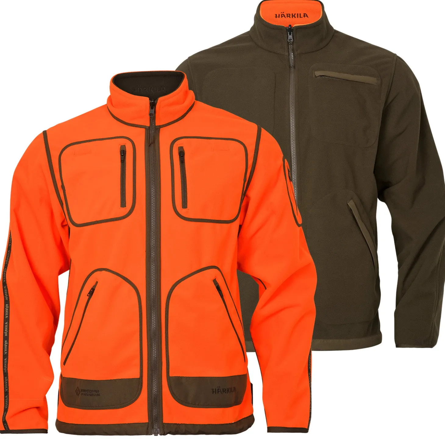 Härkila Fleece-Wendejacke Kamko Blaze (Orange/Grün)