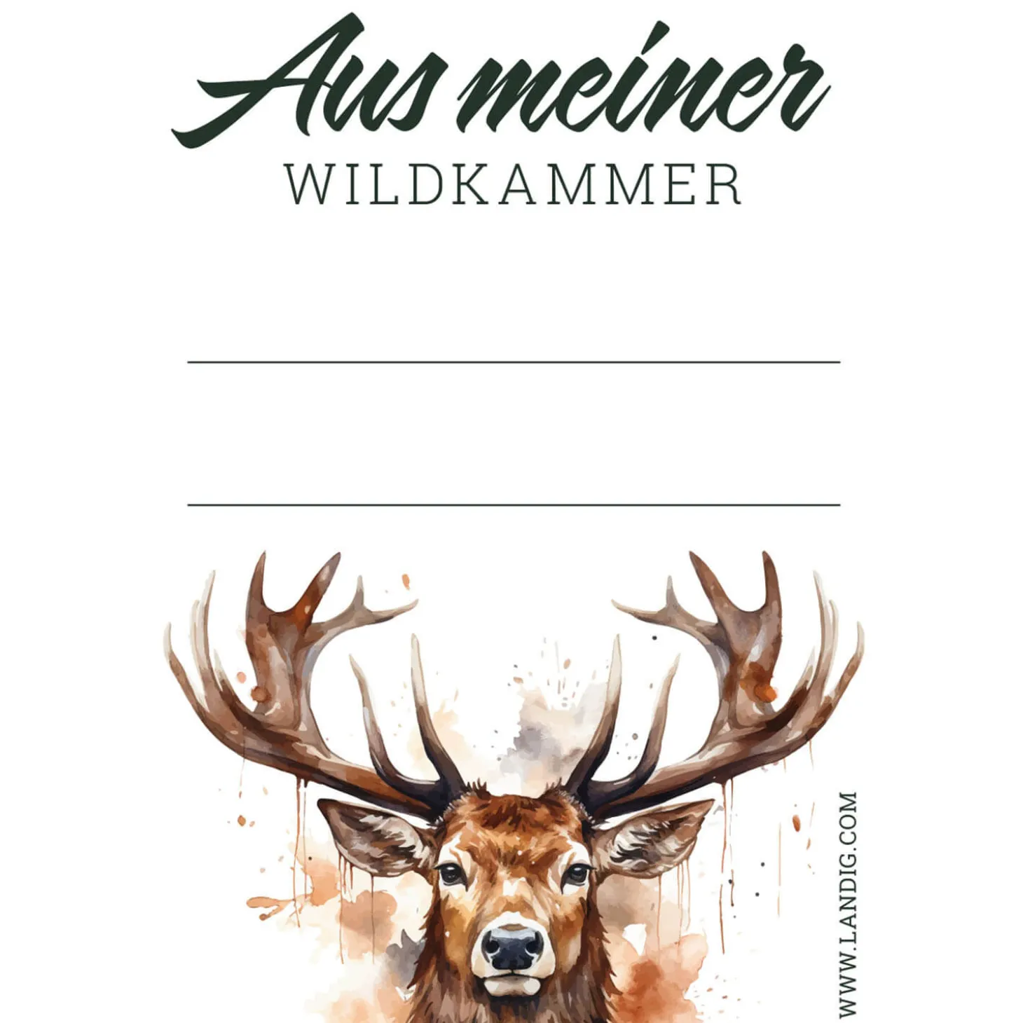 Landig Jagdetiketten "Aus Meiner WILDKAMMER"