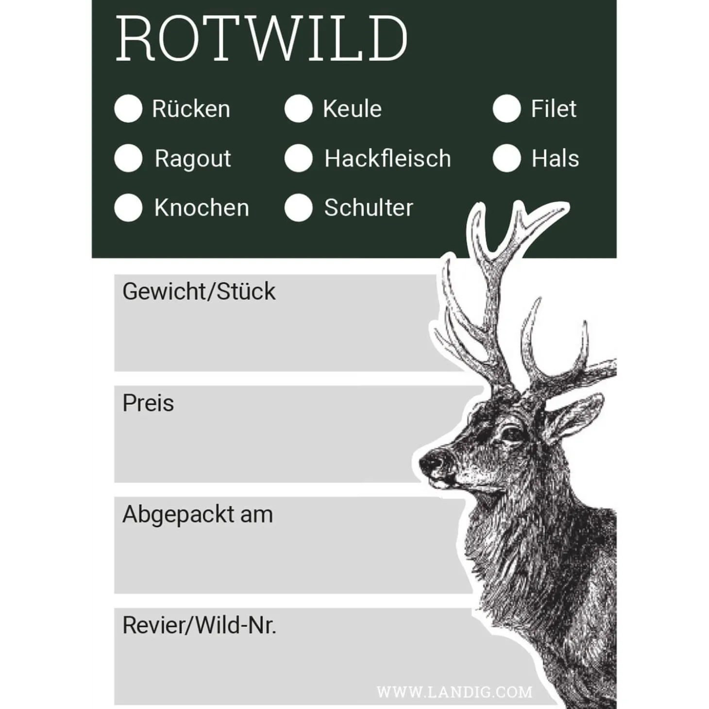 Landig Jagdetiketten Rotwild