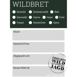 Landig Jagdetiketten Wildbret