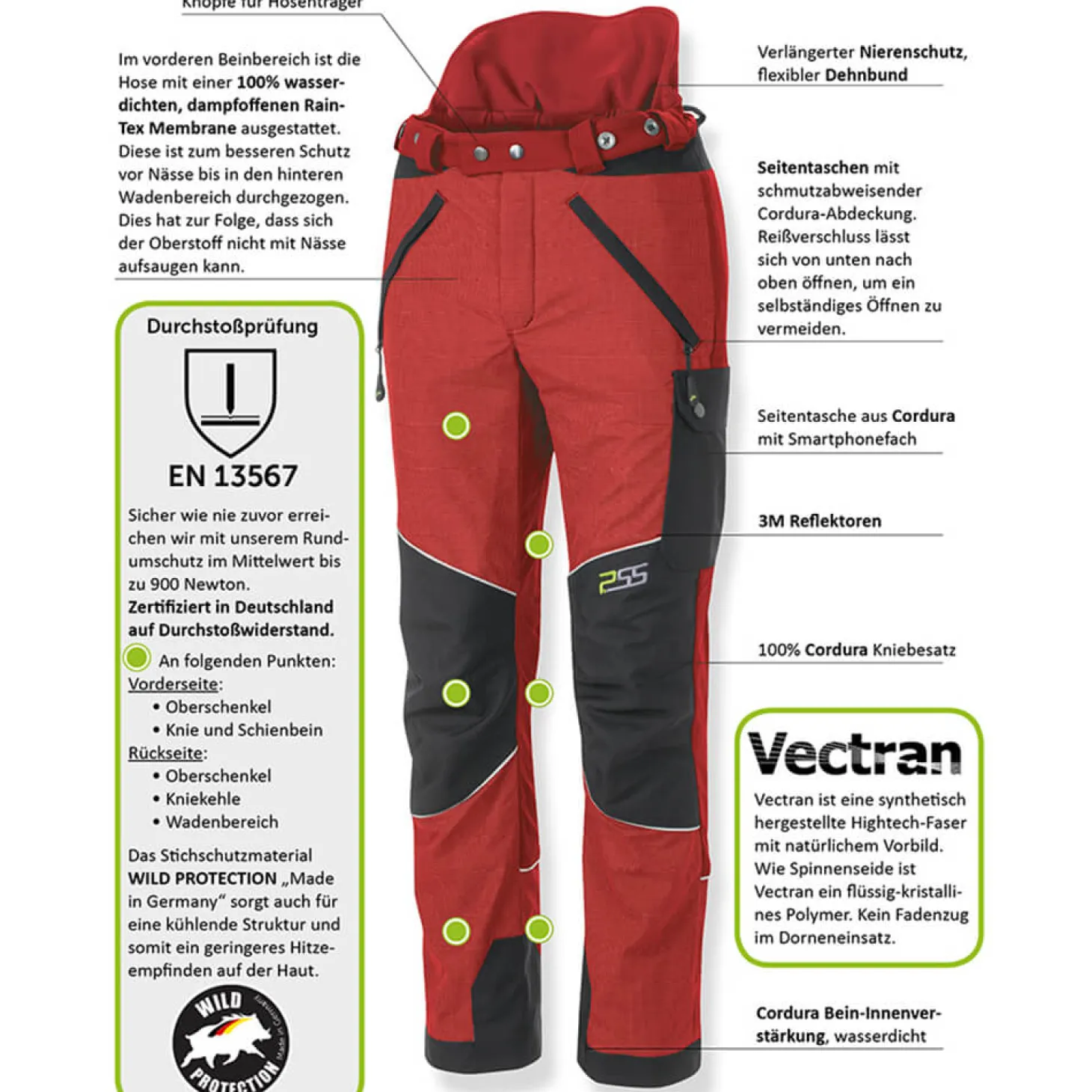 Sauenschutzhose P.SS Xtreme Protect (rot)